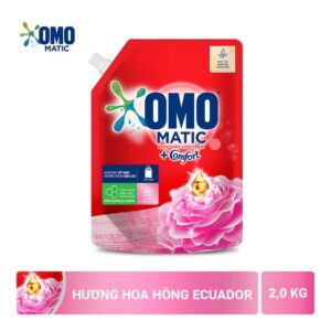 Nước giặt OMO Matic Comfort hương hoa hồng Ecuador túi 2kg