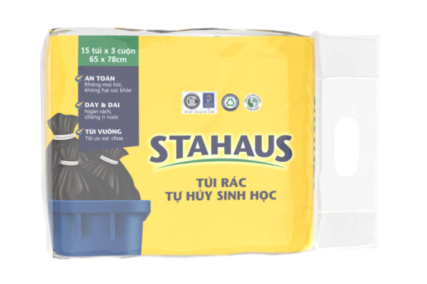 Túi rác STAHAUS màu Đen 03 cuộn 65x78cm*1kg