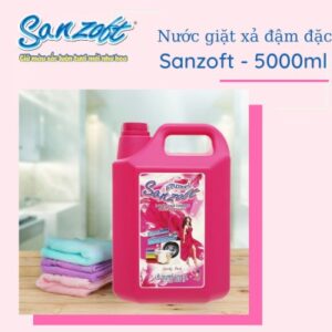 Nước giặt xả đậm đặc Thái Lan Sanzoft Lovely Pink hương ngọt ngào hồng 5000ml