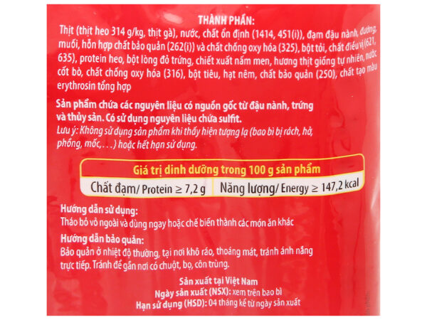 Xúc xích dinh dưỡng thịt heo Ponnie gói 175g