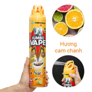 Bình Xịt Côn Trùng Jumbo Vape Hương Cam Chanh Tự Nhiên Chai 600ml