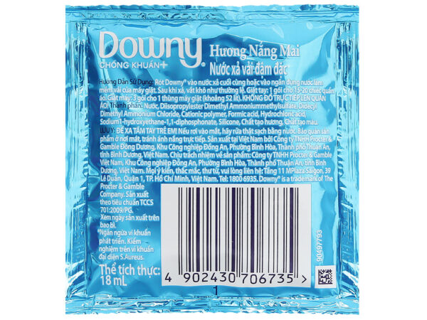 Nước xả vải Downy hương nắng mai 18ml