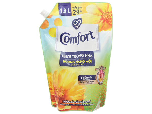 Nước xả vải Comfort phơi trong nhà hương nắng mới túi 1,8 lít