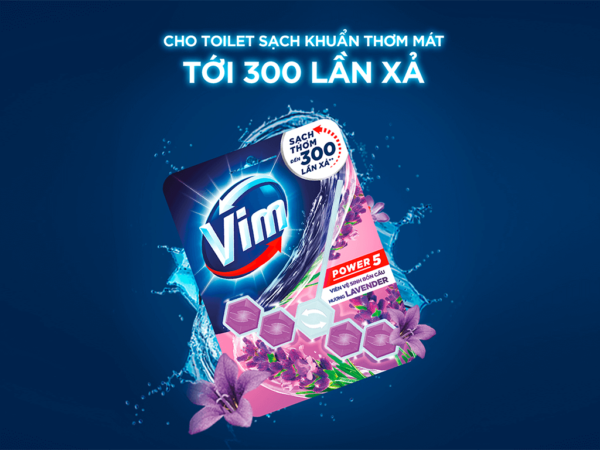 Viên Treo Bồn Cầu Diệt Khuẩn Vim Hương Lavender 55g