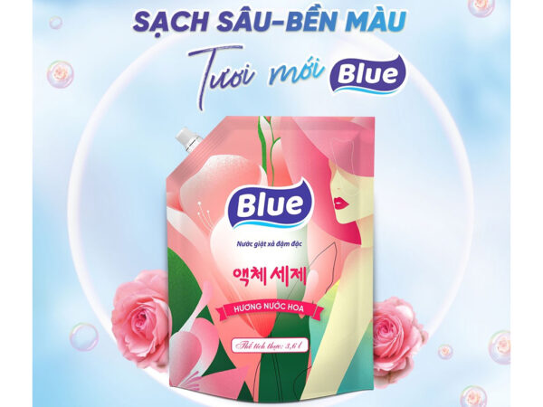 Nước giặt xả Blue đậm đặc hương nước hoa túi 3.6 lít