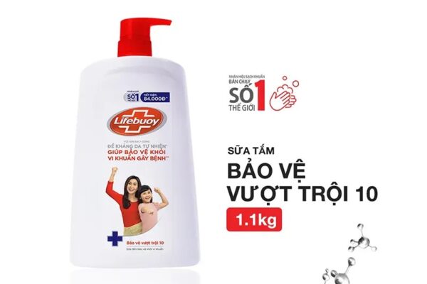 Sữa Tắm Lifebuoy Bảo Vệ Vượt Trội màu đỏ (Chai 1.1kg)