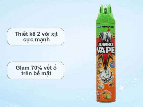 Bình xịt muỗi Jumbo Vape F9 hương cam chanh 600ml