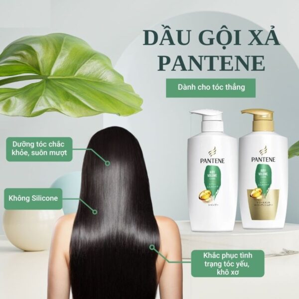 Set dầu gội Pantene Nhật mềm mượt màu xanh lá