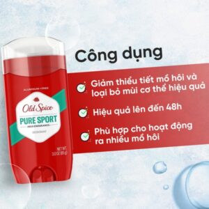 Sáp Khử Mùi Old Spice Hương Pure Sport Năng Động 68g (Đỏ)