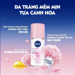 Lăn Khử Mùi Nivea Serum Sáng Mịn Hương Hoa Hồng 40ml