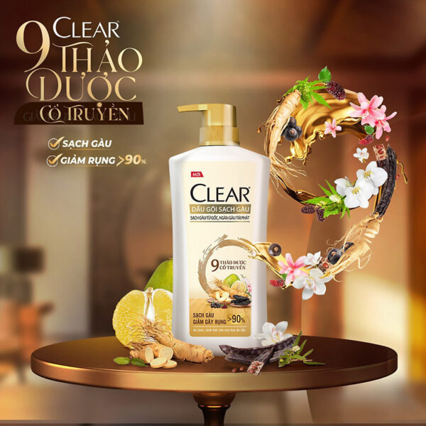 Dầu gội Clear 9 Thảo dược cổ truyền 630g