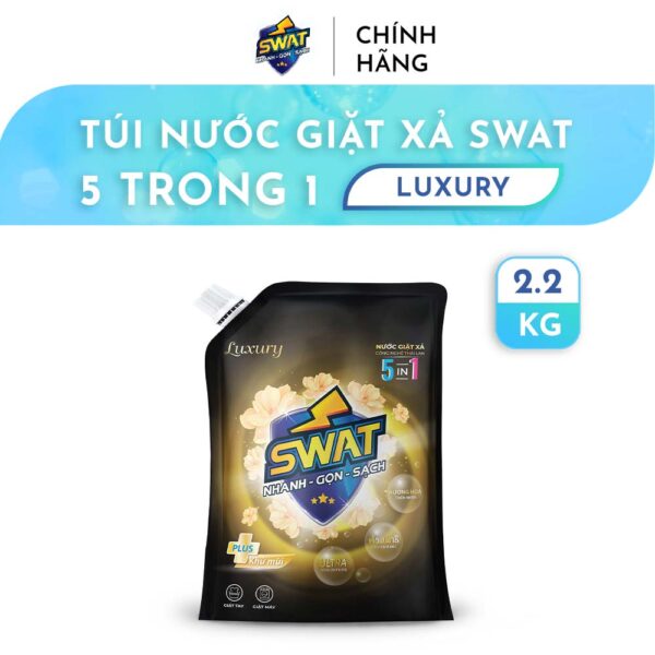 Nước Giặt Xả 5 in 1 SWAT hương Luxury siêu thơm túi dung tích 2.2KG