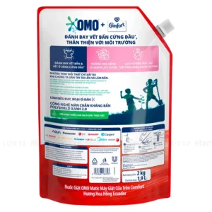 Nước giặt OMO Matic Comfort hương hoa hồng Ecuador túi 2kg