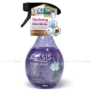 Xịt Khử Mùi Và Ngăn Ngừa Vi Khuẩn Trên Vải Oasis Hương Lavender Và Xạ Hương Trắng Chai 400ml