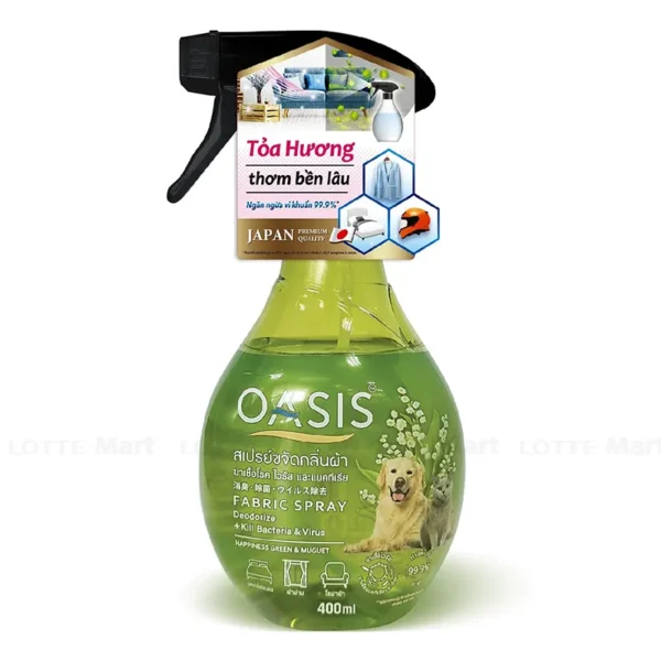 Xịt Khử Mùi Và Ngăn Ngừa Vi Khuẩn Trên Vải Oasis Khử Mùi Thú Cưng Chai 400ml