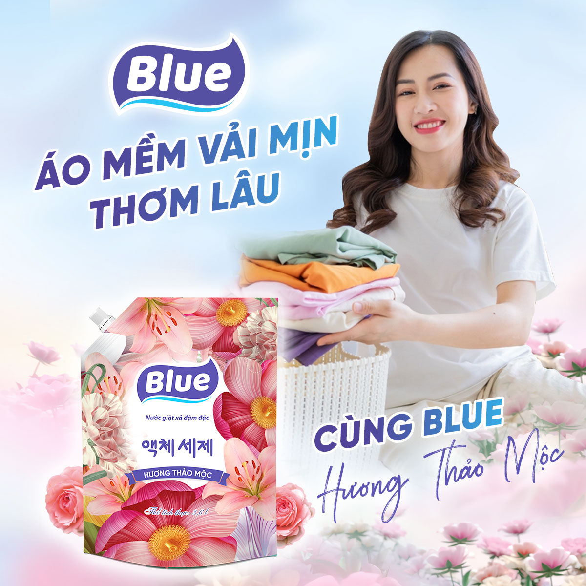 Nước giặt Blue Hàn Quốc túi 2KG - Hương Thảo Mộc