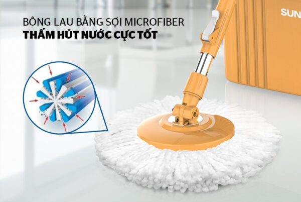 Bộ Lau Nhà Xoay 360 Độ Sunhouse KS-CL350PO