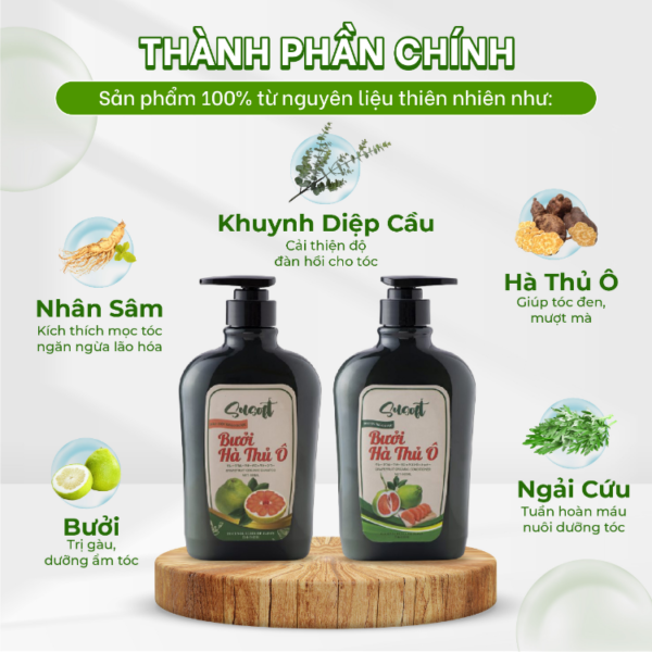 Dầu Xả Bưởi + Hà Thủ Ô Susoft - Giảm Rụng Tóc Sạch Gàu 550ml