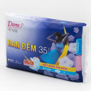 Băng vệ sinh ban đêm Diana Sensi 3 miếng 35cm mặt bông