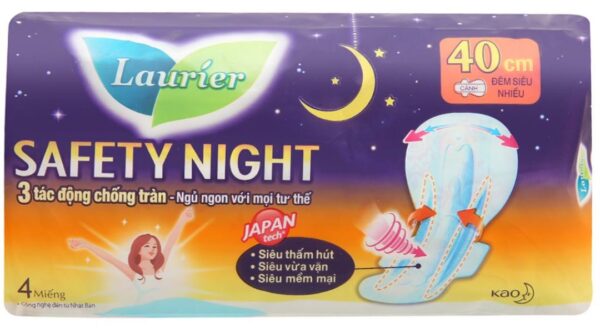 Băng vệ sinh ban đêm Laurier Safety Night 40cm gói 4 miếng