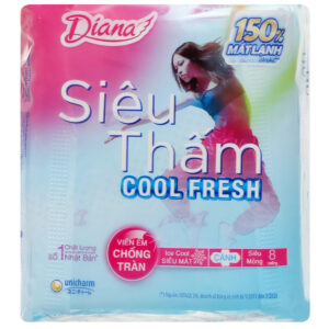 Băng vệ sinh Diana Cool Fresh siêu thấm siêu mỏng cánh 8 miếng