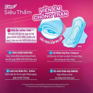 Băng vệ sinh Diana siêu thấm siêu mỏng cánh 8 miếng