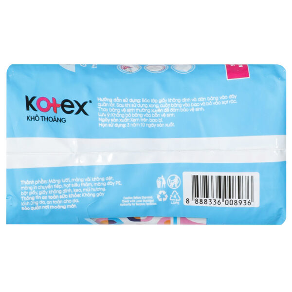 Băng Vệ Sinh Kotex Khô Thoáng Bảo Vệ Toàn Diện Dày Cánh 8 miếng