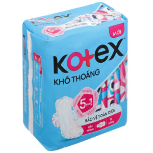 Băng Vệ Sinh Kotex Khô Thoáng Bảo Vệ Toàn Diện Dày Cánh 8 miếng