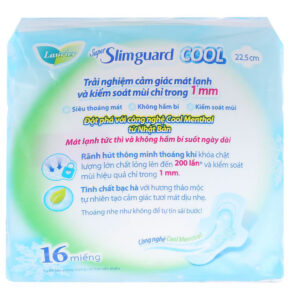 Băng Vệ Sinh Laurier Super Slimguard Cool Siêu Mỏng Có Cánh 16 Miếng