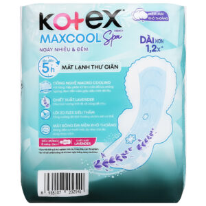 Băng Vệ Sinh Kotex Max Cool French Spa Siêu Mỏng Cánh Ngày nhiều & Đêm 6 miếng