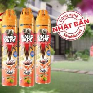 Bình Xịt Côn Trùng Jumbo Vape Hương Cam Chanh Tự Nhiên Chai 600ml