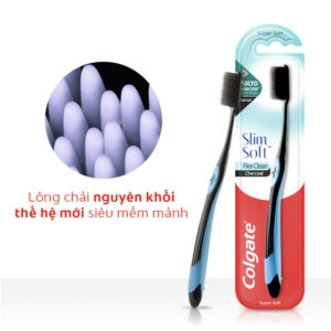 Bộ Bàn Chải Đánh Răng Colgate Flex Clean Charcoal Twin Slim Soft Mềm Mại (Bộ 2 cây)