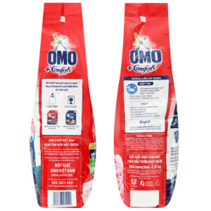 Bột Giặt Omo Comfort Tinh Dầu Thơm Nồng Nàn vàng Gói 2.6kg