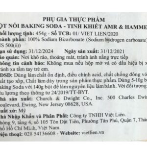 Bột đa dụng Pure Baking Soda Arm & Hammer 454g