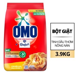 Bột Giặt Omo Comfort Tinh Dầu Thơm Sang Trọng Bền Lâu Túi 3.9kg