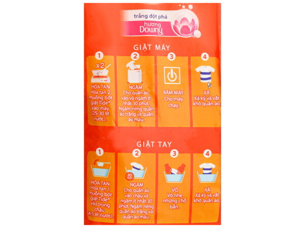 Bột giặt Tide trắng đột phá hương Downy túi 2.5kg