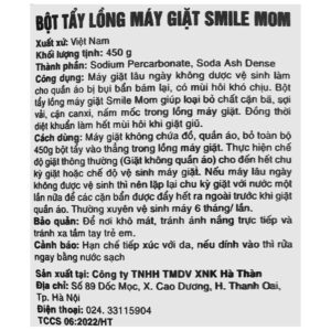 Bột vệ sinh lồng máy giặt Smile Mom túi 450g