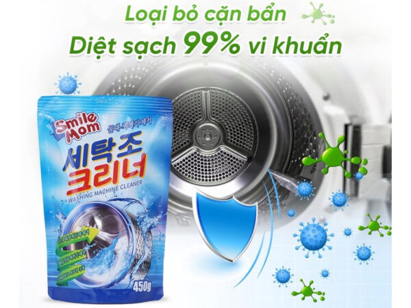 Bột vệ sinh lồng máy giặt Smile Mom túi 450g