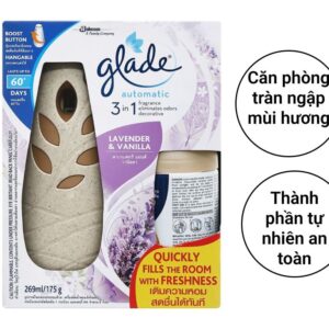 Bộ xịt phòng tự động Glade hương vani và hoa oải hương 175g