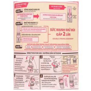 Khử mùi toilet Sukkiri hoa hồng 400ml