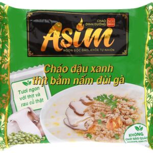 Cháo dinh dưỡng ASIM vị đậu xanh thịt bằm nấm đùi gà gói 74g