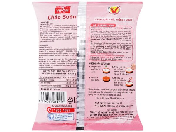 Cháo sườn Vifon gói 70g