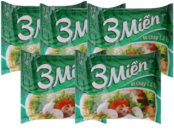 Mì 3 Miền Chay Lá Đa Gói 65G