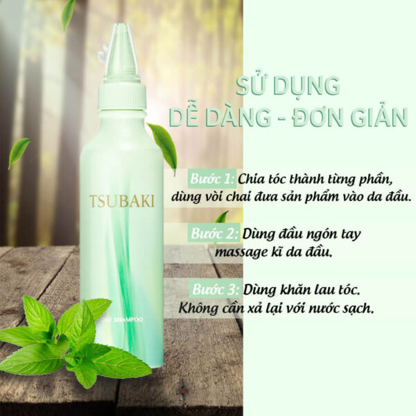 Dầu Gội Khô Tsubaki Dạng Gel Dành Cho Tóc Dầu, Bết 180ml