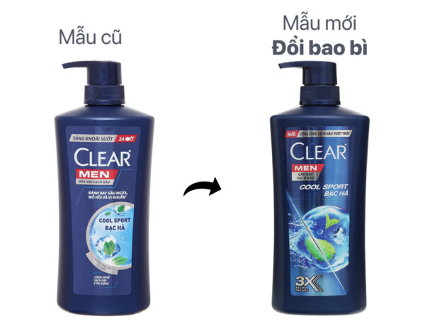 Dầu gội Clear Men bạc hà 630g khuyến mãi chai 140g