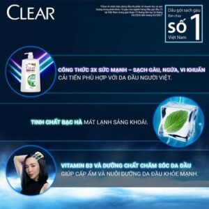 Dầu gội Clear bạc hà mát lạnh sạch gàu (630g)