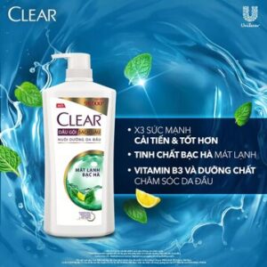 Dầu gội Clear bạc hà mát lạnh sạch gàu (630g)