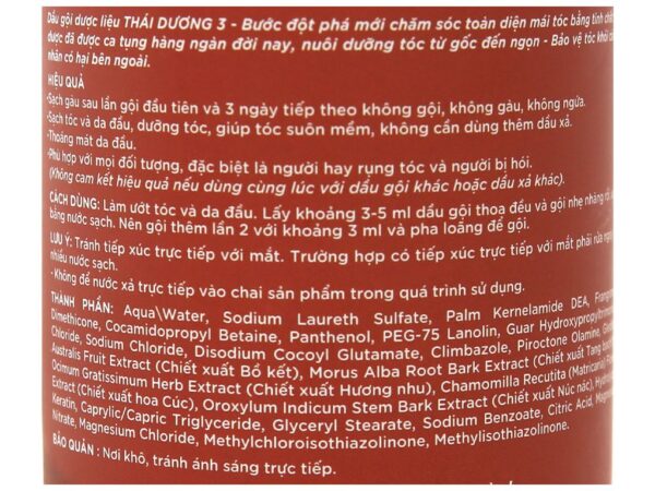 Dầu gội dược liệu Thái Dương 3 hương hoa 480ml - 600ml