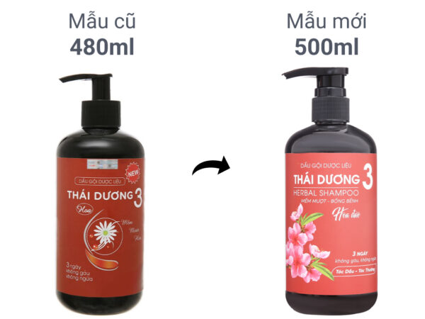 Dầu gội dược liệu Thái Dương 3 hương hoa 480ml - 600ml