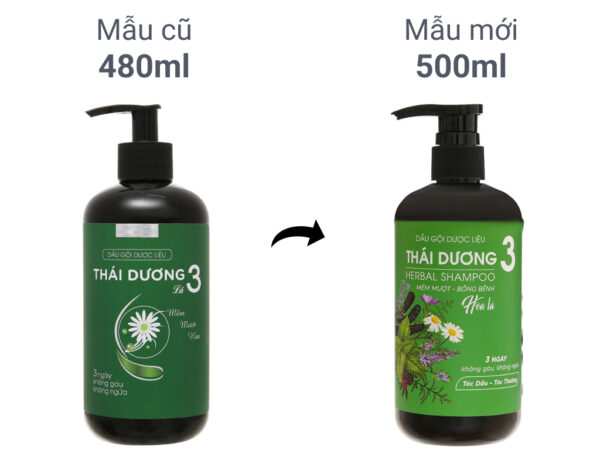 Dầu gội dược liệu Thái Dương 3 hương lá 200ml - 480ml - 600ml